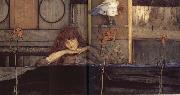 Fernand Khnopff I lock my dorr upon myself oil painting reproduction